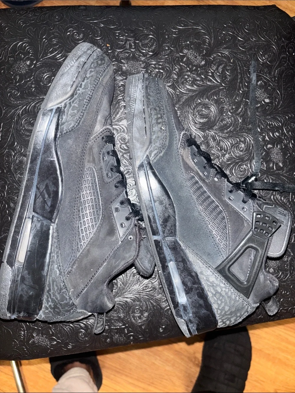 Jordan Black Suede Low-Top Sneakers